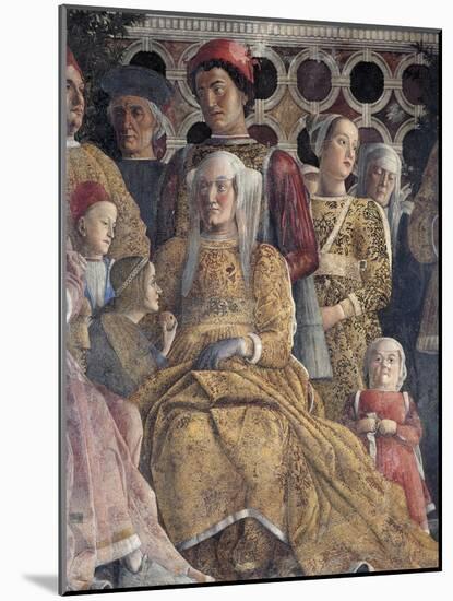 Barbara of Brandenburg with Her Daughter Paula and Rodolfo Gonzaga, Detail from Court Wall-Andrea Mantegna-Mounted Giclee Print