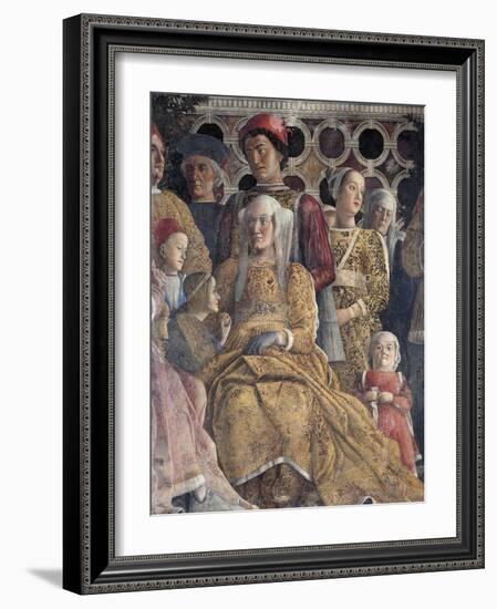 Barbara of Brandenburg with Her Daughter Paula and Rodolfo Gonzaga, Detail from Court Wall-Andrea Mantegna-Framed Giclee Print