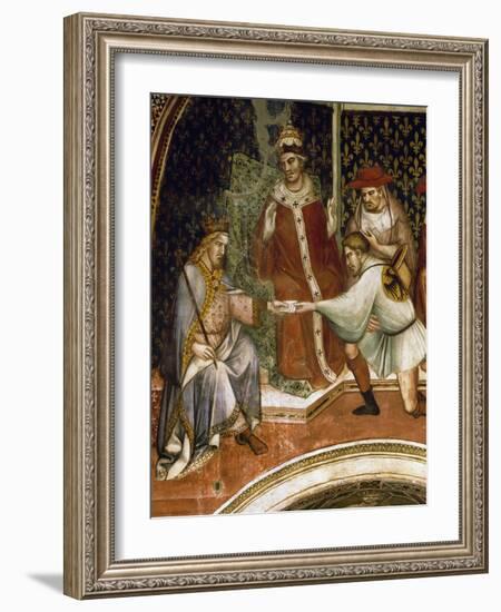 Barbarossa's Message, Scene from Stories of Alexander III, 1407-1408-Spinello Aretino-Framed Giclee Print