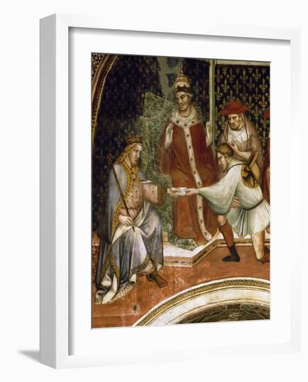 Barbarossa's Message, Scene from Stories of Alexander III, 1407-1408-Spinello Aretino-Framed Giclee Print