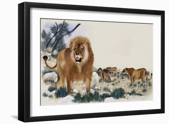 Barbary Lions-Maurice Wilson-Framed Giclee Print