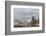 Barbary Macaque (Macaca Sylvanus) Sitting with Harbour of Gibraltar City in the Background-Edwin Giesbers-Framed Photographic Print