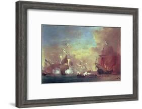 Barbary Pirates Attacking a Spanish Ship-Willem van de II Velde-Framed Giclee Print