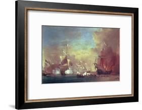 Barbary Pirates Attacking a Spanish Ship-Willem van de II Velde-Framed Giclee Print