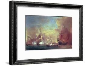 Barbary Pirates Attacking a Spanish Ship-Willem van de II Velde-Framed Giclee Print