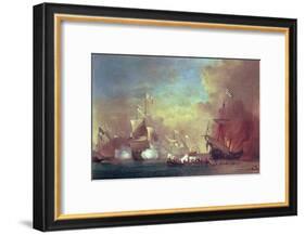 Barbary Pirates Attacking a Spanish Ship-Willem van de II Velde-Framed Giclee Print