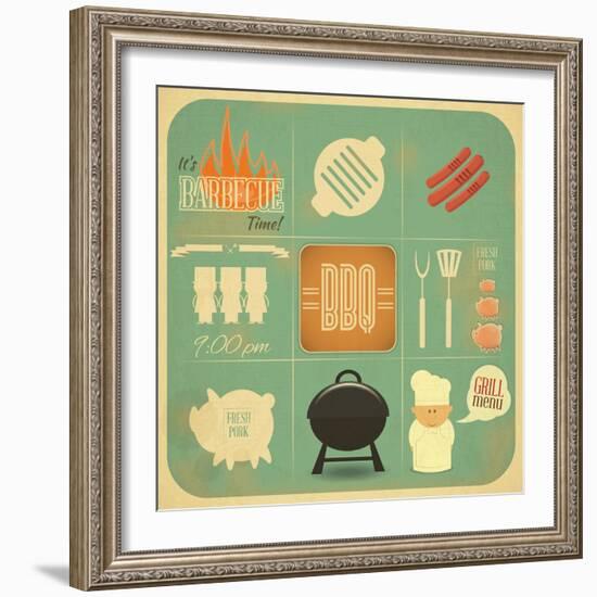 Barbecue Menu BBQ-elfivetrov-Framed Art Print