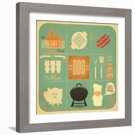 Barbecue Menu BBQ-elfivetrov-Framed Art Print
