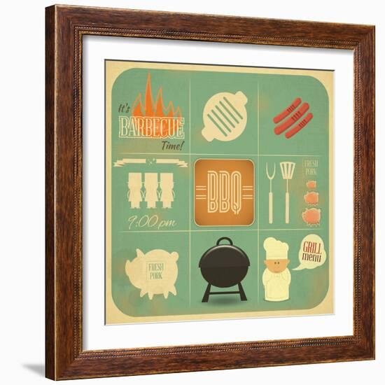 Barbecue Menu BBQ-elfivetrov-Framed Art Print