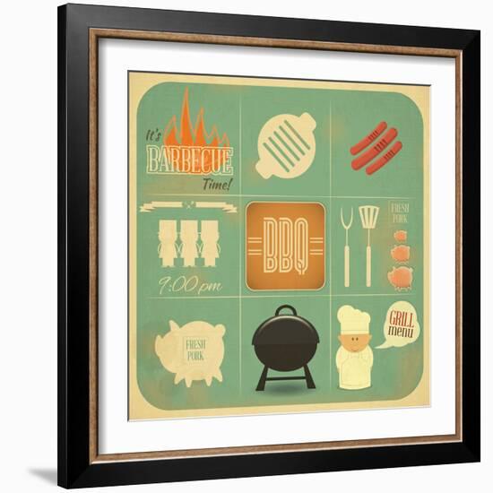 Barbecue Menu BBQ-elfivetrov-Framed Art Print