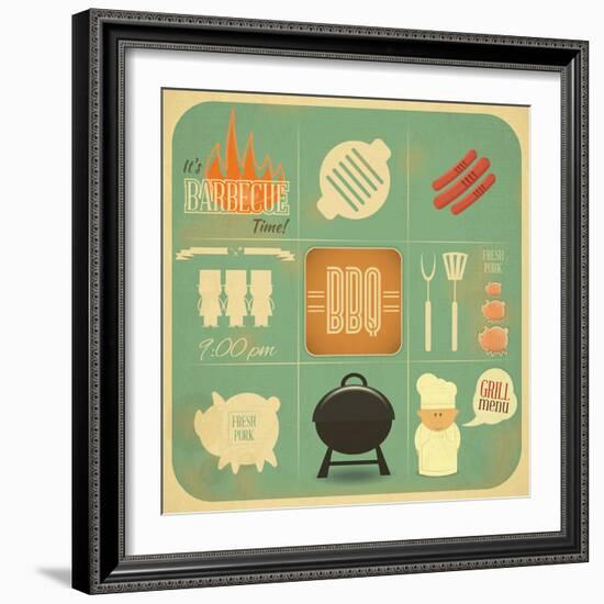 Barbecue Menu BBQ-elfivetrov-Framed Art Print