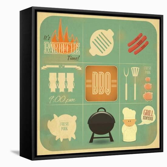 Barbecue Menu BBQ-elfivetrov-Framed Stretched Canvas