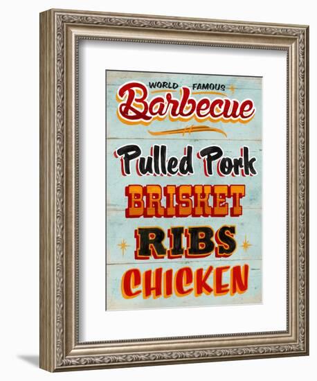 Barbeque Board Distressed-Retroplanet-Framed Giclee Print