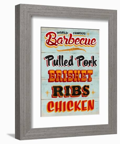 Barbeque Board Distressed-Retroplanet-Framed Giclee Print