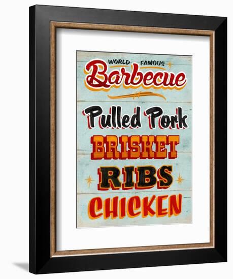 Barbeque Board Distressed-Retroplanet-Framed Giclee Print