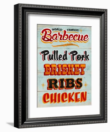 Barbeque Board Distressed-Retroplanet-Framed Giclee Print