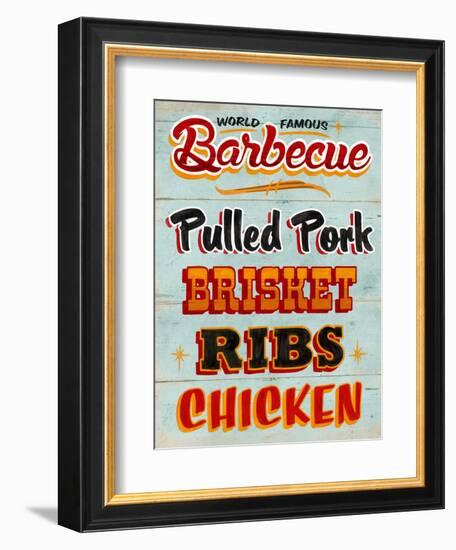 Barbeque Board Distressed-Retroplanet-Framed Giclee Print