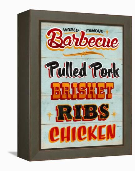 Barbeque Board Distressed-Retroplanet-Framed Premier Image Canvas