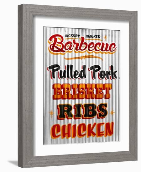 Barbeque Hickory Smoked Corregate Metal-Retroplanet-Framed Giclee Print