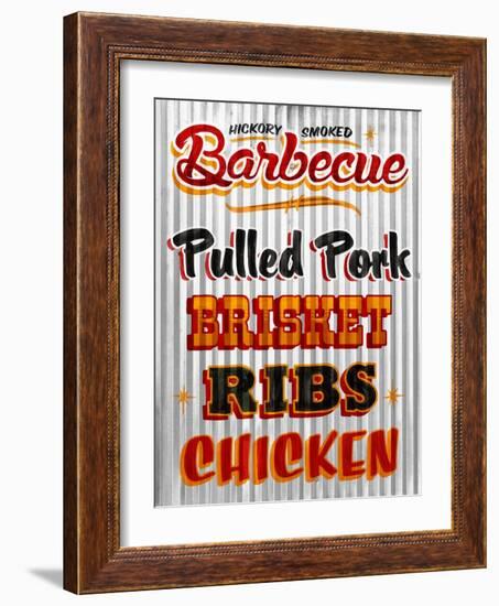 Barbeque Hickory Smoked Corregate Metal-Retroplanet-Framed Giclee Print
