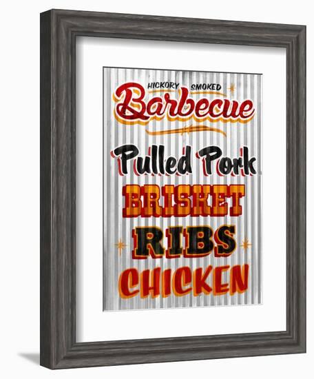 Barbeque Hickory Smoked Corregate Metal-Retroplanet-Framed Giclee Print