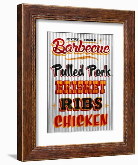 Barbeque Hickory Smoked Corregate Metal-Retroplanet-Framed Giclee Print