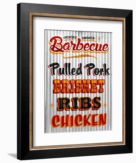 Barbeque Hickory Smoked Corregate Metal-Retroplanet-Framed Giclee Print