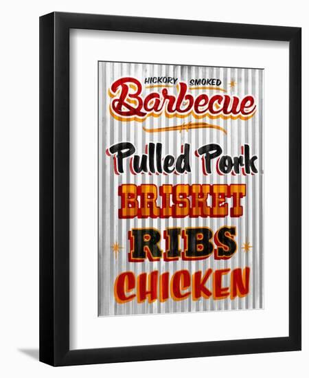 Barbeque Hickory Smoked Corregate Metal-Retroplanet-Framed Giclee Print