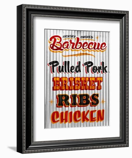 Barbeque Hickory Smoked Corregate Metal-Retroplanet-Framed Giclee Print