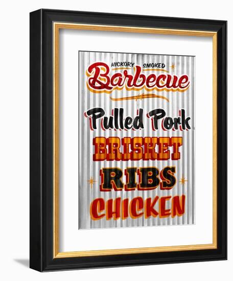 Barbeque Hickory Smoked Corregate Metal-Retroplanet-Framed Giclee Print