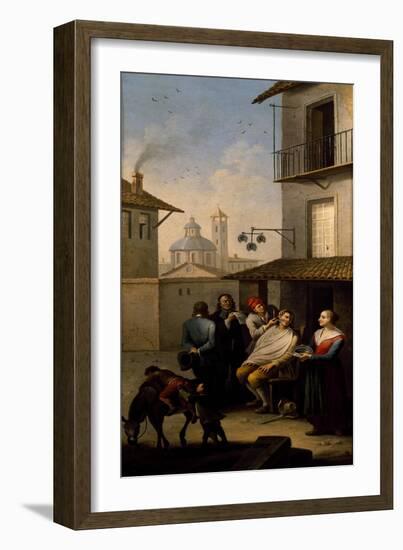 Barber, Painting by Giovanni Michele Granieri (1736-1778), Italy, 18th Century-null-Framed Giclee Print