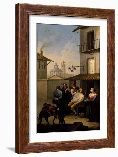 Barber, Painting by Giovanni Michele Granieri (1736-1778), Italy, 18th Century-null-Framed Giclee Print