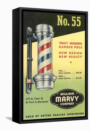Barber Pole Advetisement-null-Framed Stretched Canvas