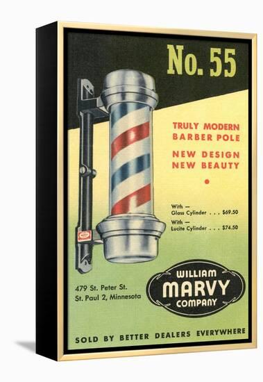 Barber Pole Advetisement-null-Framed Stretched Canvas