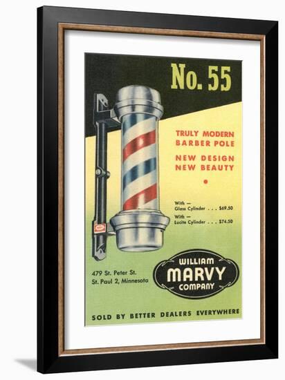 Barber Pole Advetisement-null-Framed Art Print