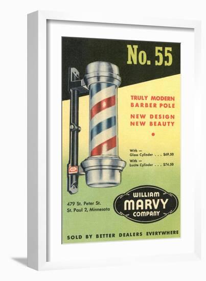 Barber Pole Advetisement-null-Framed Art Print