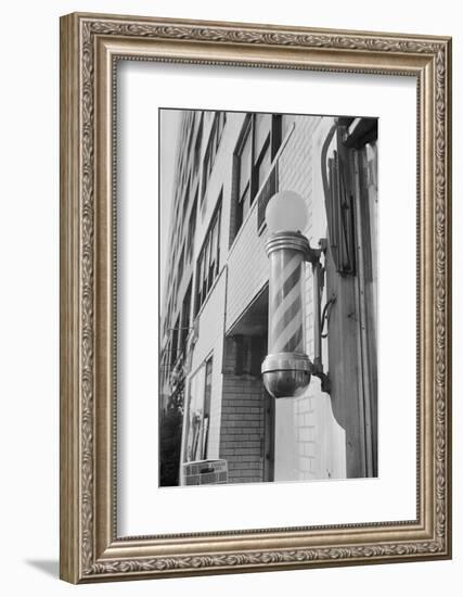 Barber Pole outside of Shop-Philip Gendreau-Framed Photographic Print