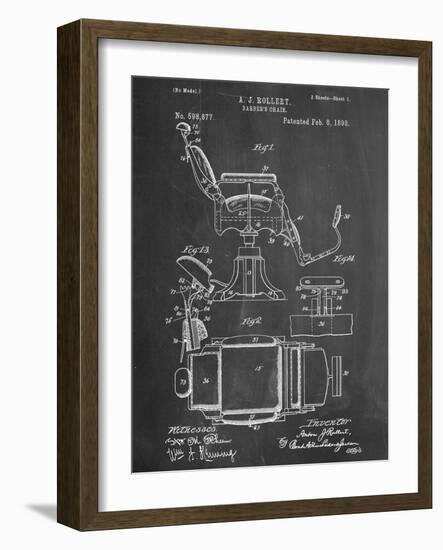 Barber's Chair Patent-null-Framed Art Print