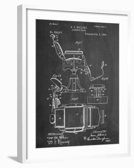 Barber's Chair Patent-null-Framed Art Print