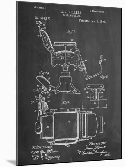 Barber's Chair Patent-null-Mounted Art Print