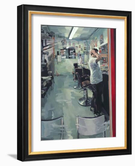 Barber Shop, 1989-Hector McDonnell-Framed Giclee Print