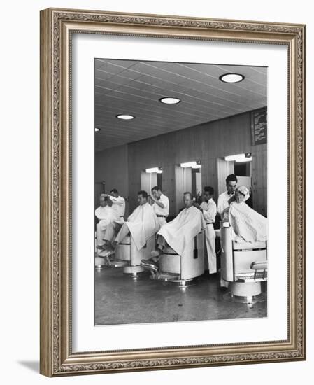 Barber Shop for Los Alamos Residents-Alfred Eisenstaedt-Framed Photographic Print