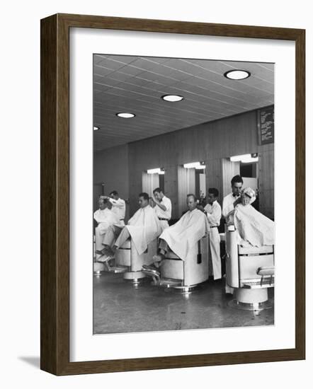 Barber Shop for Los Alamos Residents-Alfred Eisenstaedt-Framed Photographic Print