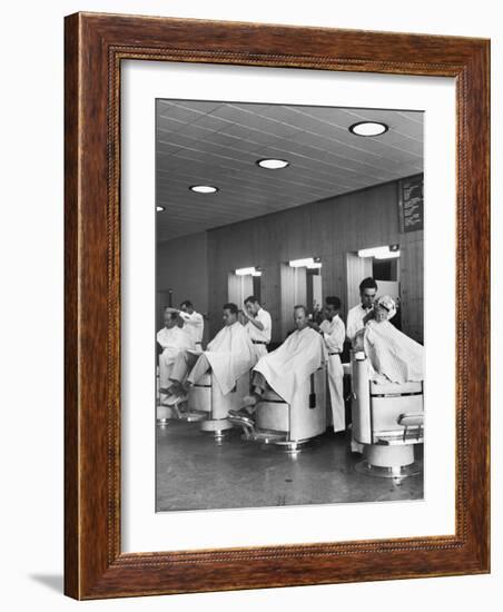 Barber Shop for Los Alamos Residents-Alfred Eisenstaedt-Framed Photographic Print