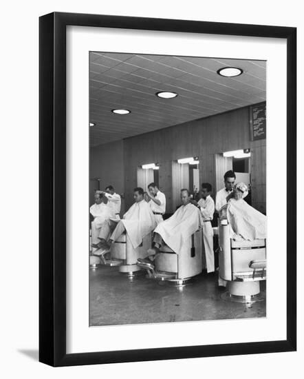 Barber Shop for Los Alamos Residents-Alfred Eisenstaedt-Framed Photographic Print