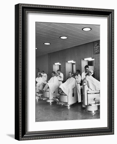 Barber Shop for Los Alamos Residents-Alfred Eisenstaedt-Framed Photographic Print