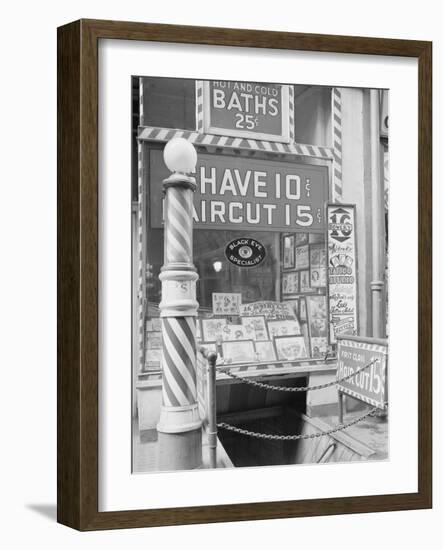 Barber Shop in the Bowery-null-Framed Photographic Print