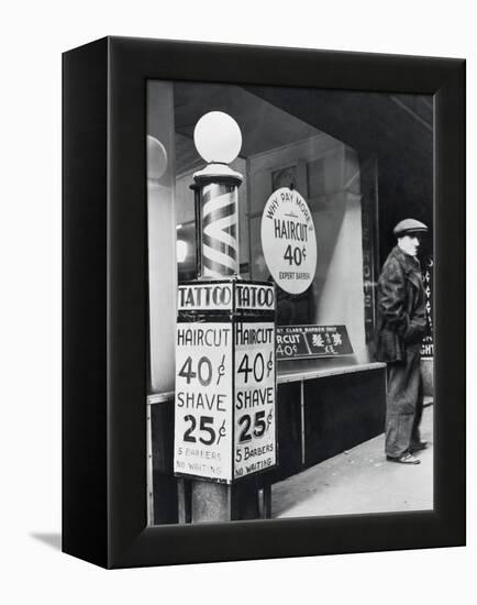 Barber Shop Storefront-null-Framed Premier Image Canvas
