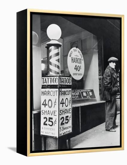 Barber Shop Storefront-null-Framed Premier Image Canvas