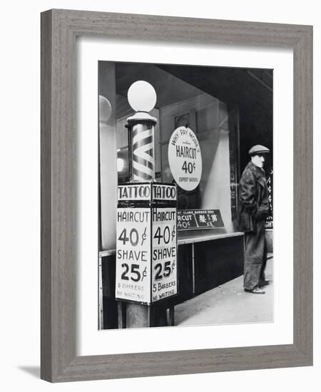 Barber Shop Storefront-null-Framed Photographic Print